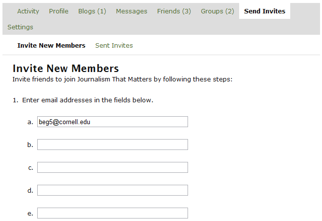 Invite friends and associates to JTM Online